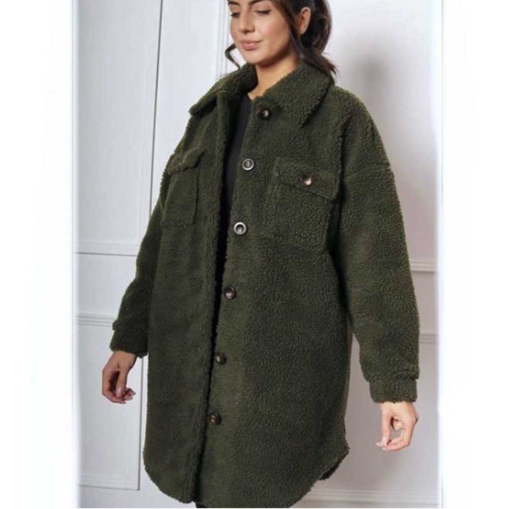 Lucky Moss Sherpa Shacket